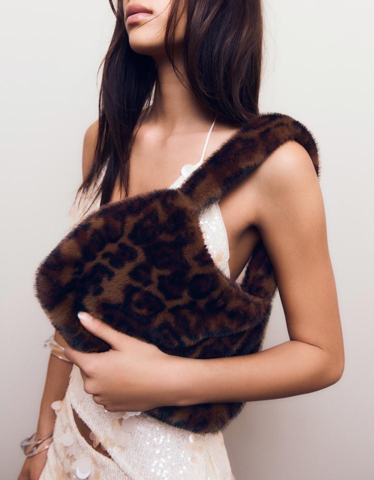 Bolso hombro efecto pelo