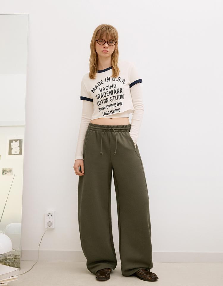 Plush barrel trousers