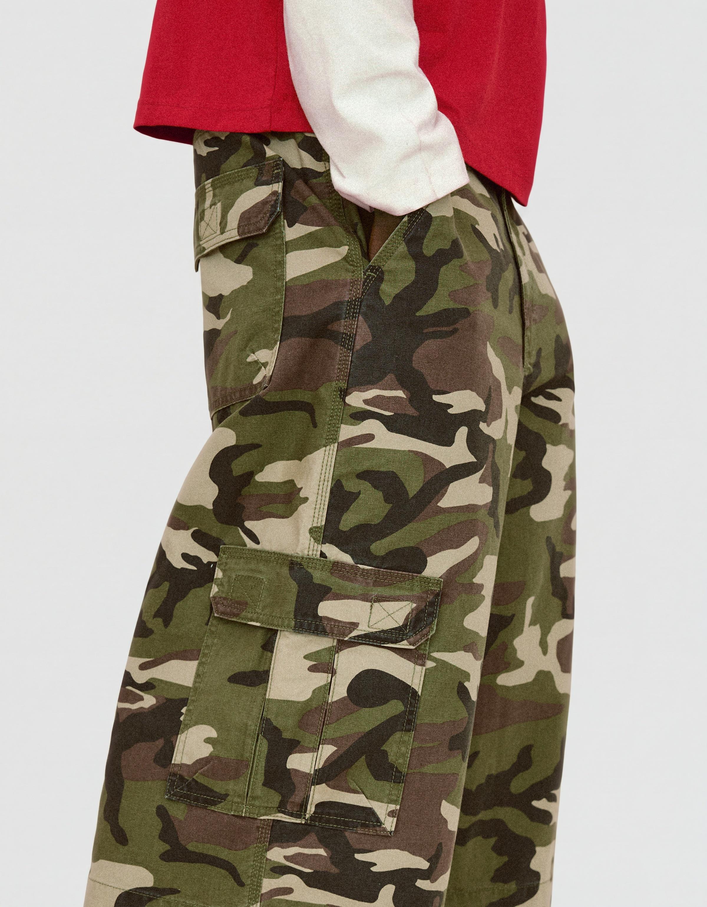 Barrel-leg jorts — Khaki