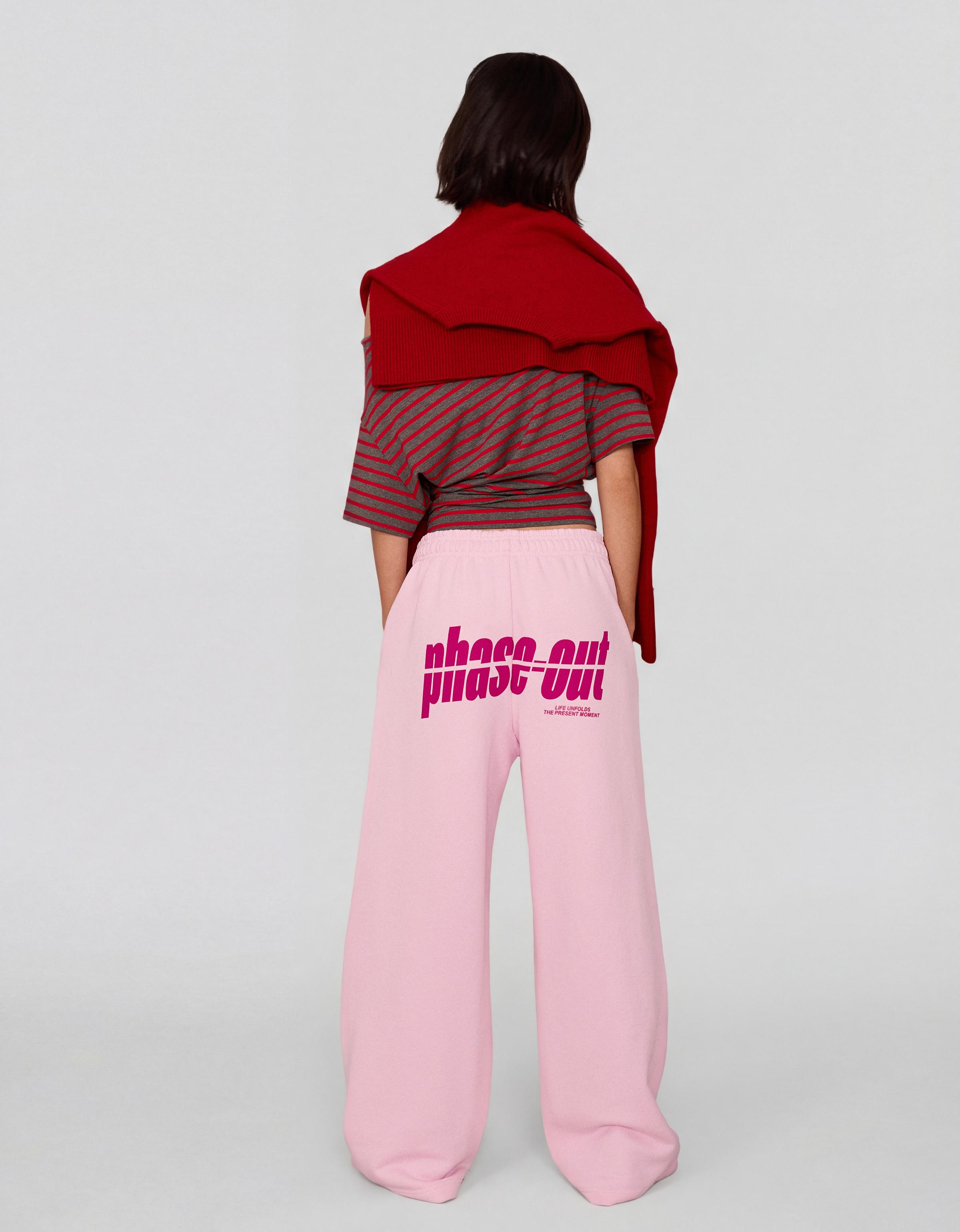 Baskılı geniş paça şardonlu eşofman altı - Görsel 50