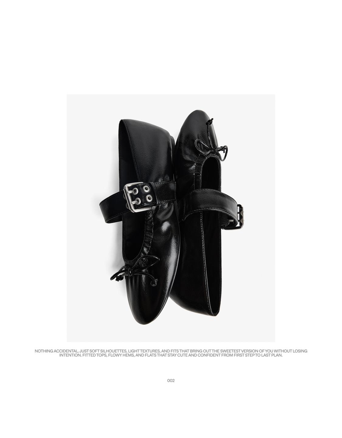 Buckled ballet flats