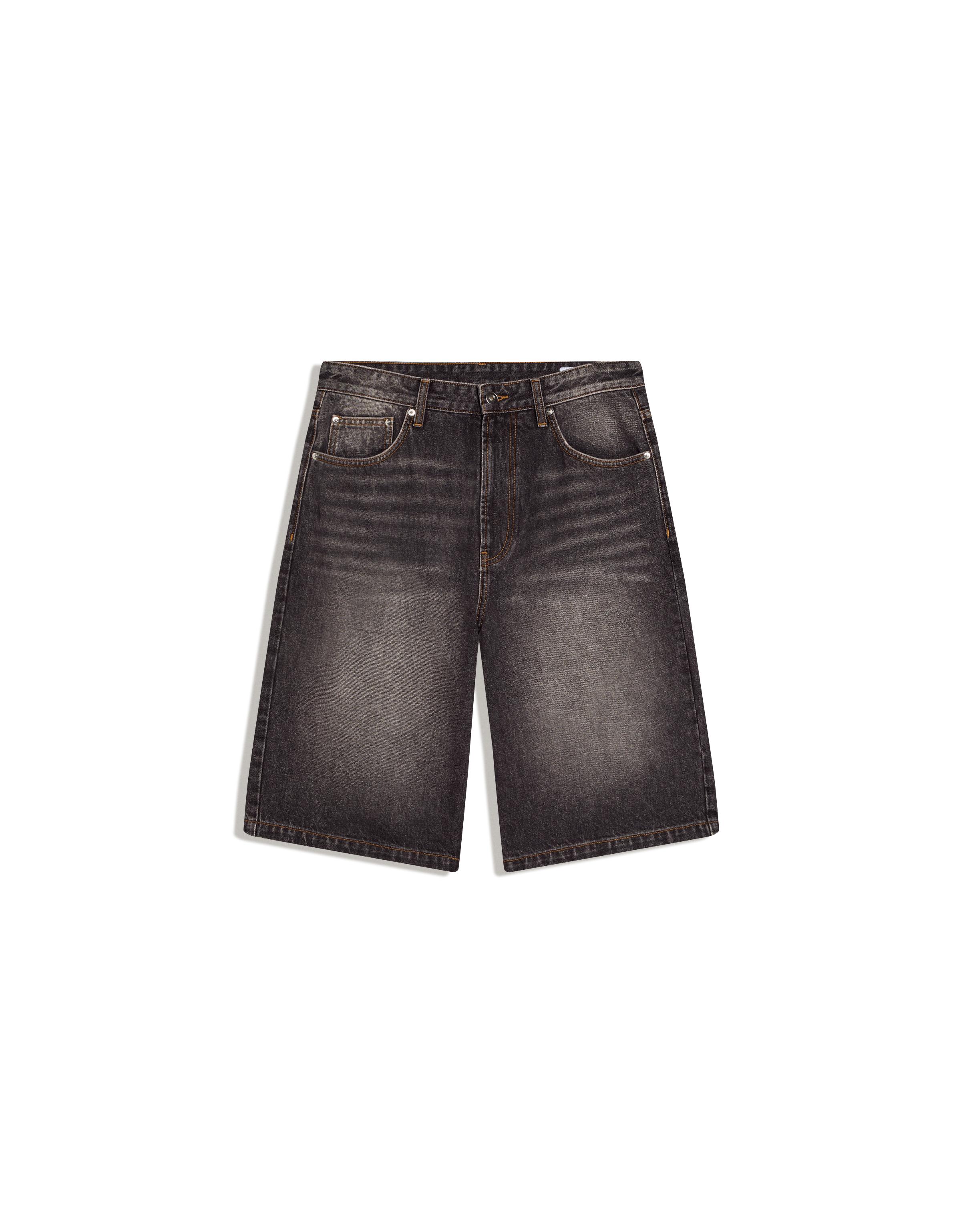 İşlemeli denim bermuda - Görsel 5