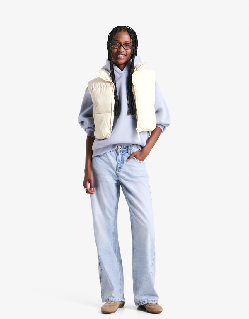 Cropped puffer vest-White-2