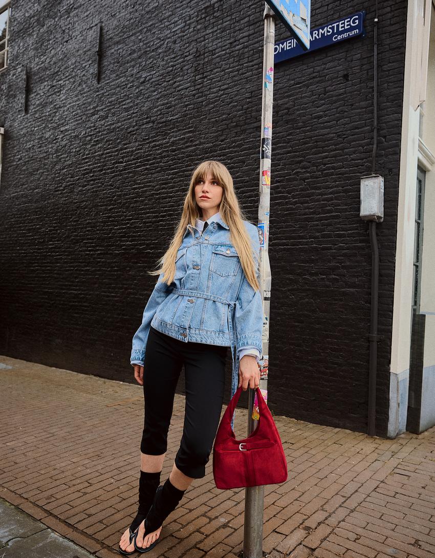 Oversize denim jacket-Light blue