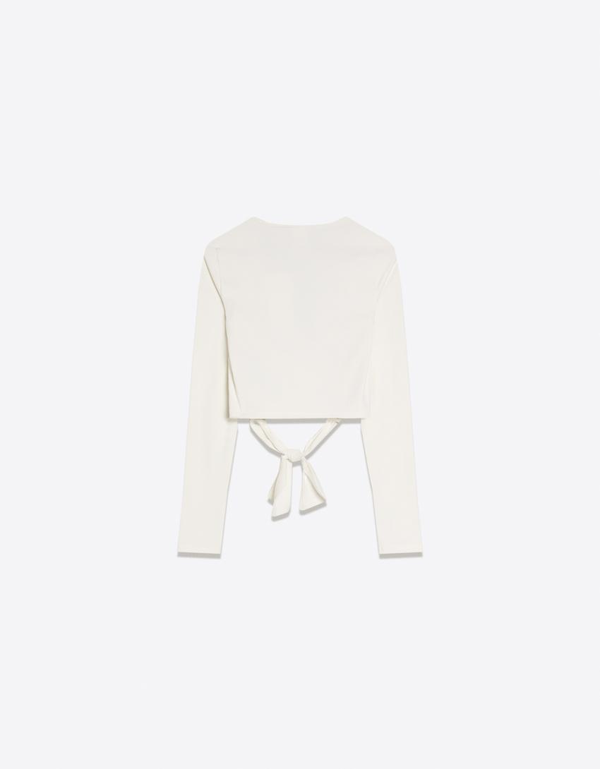 Technical ballerina cardigan-Oats