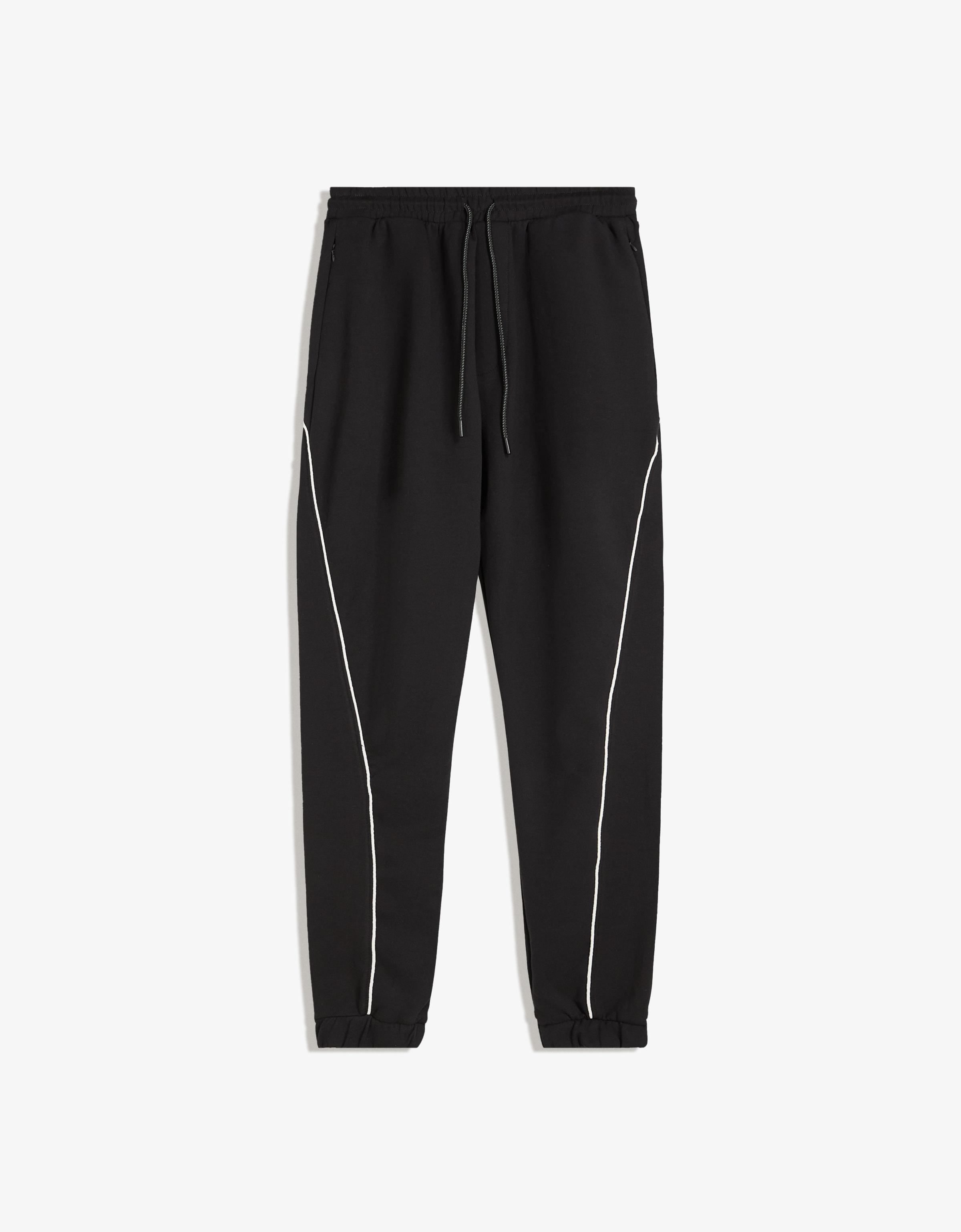 Bershka Jogginghose Aus Plüsch Herren Xl Schwarz