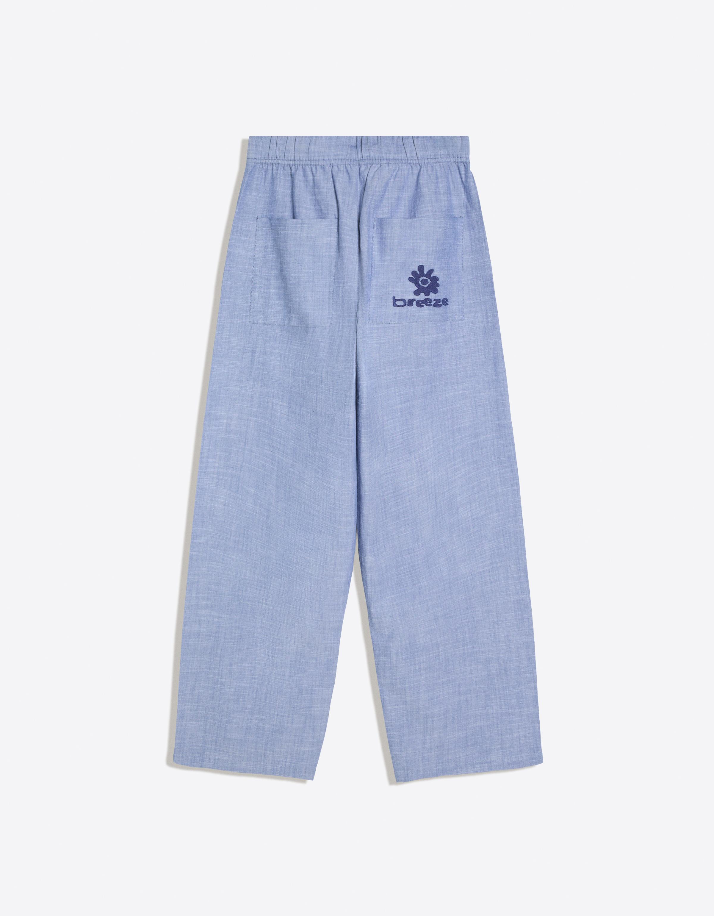 Bershka İşlemeli akışkan baggy pantolon görsel 2
