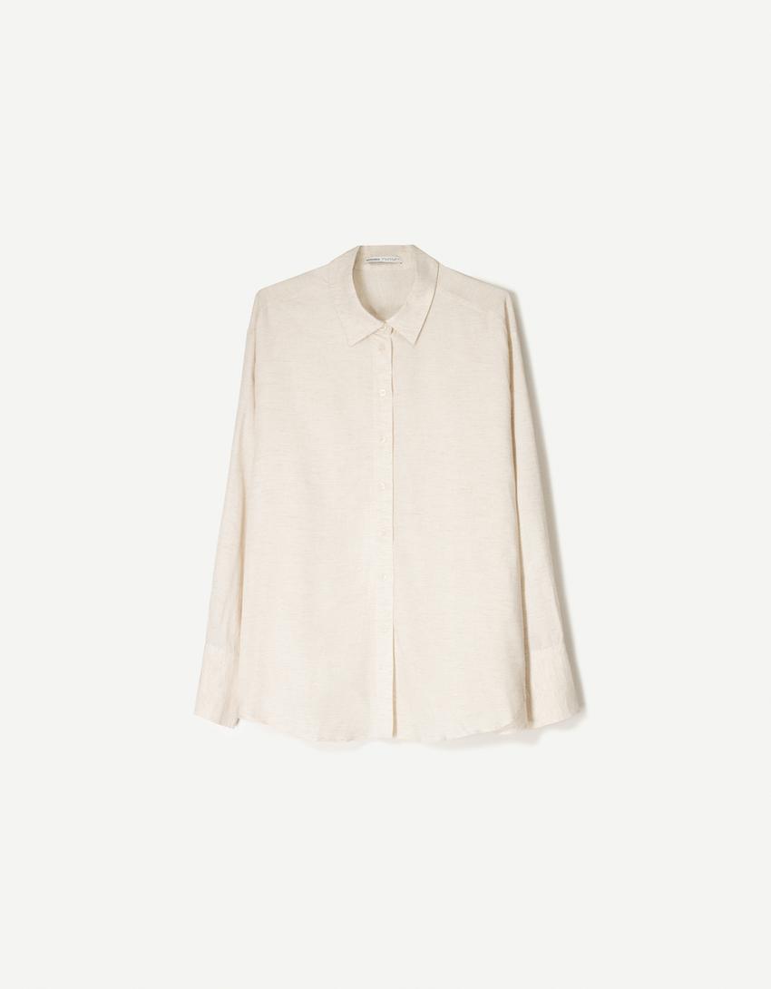 Conjunto camisa e calças com linho-Conjunto camisa e calças com linho