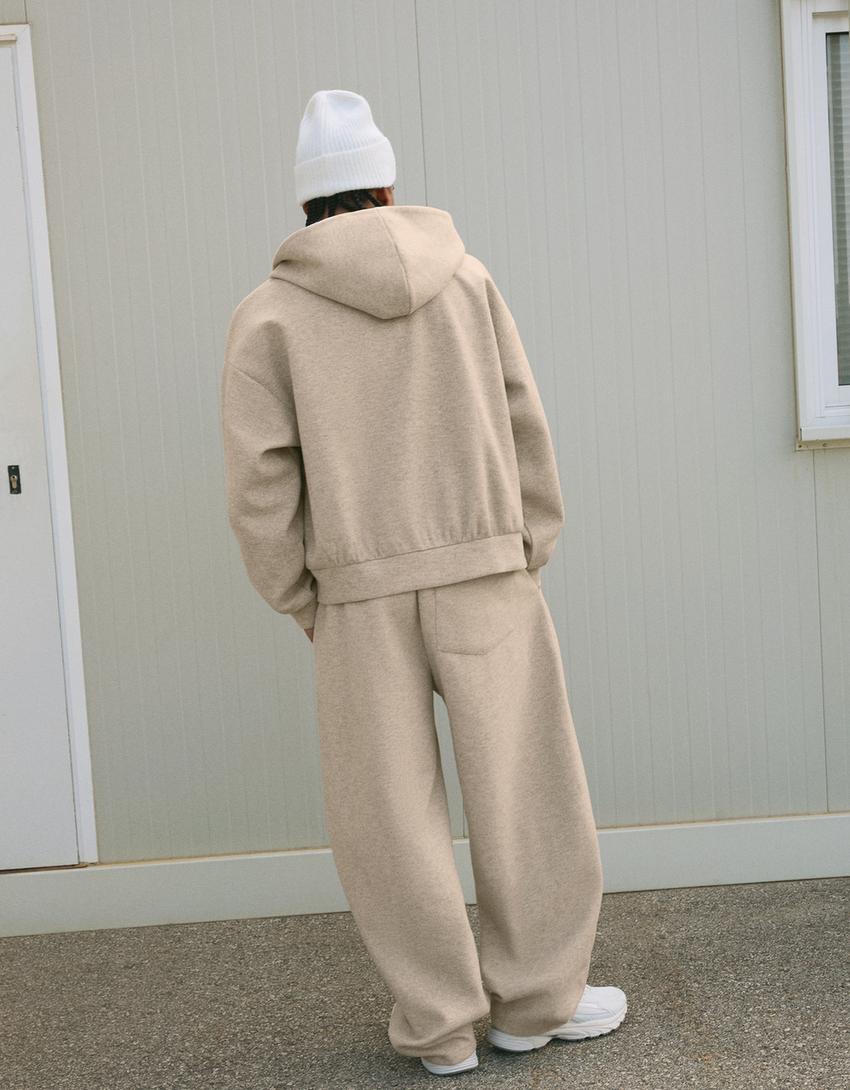 Boxy Capuche Bershka Homme Sweat Zippé En Tissu Total Look Homme