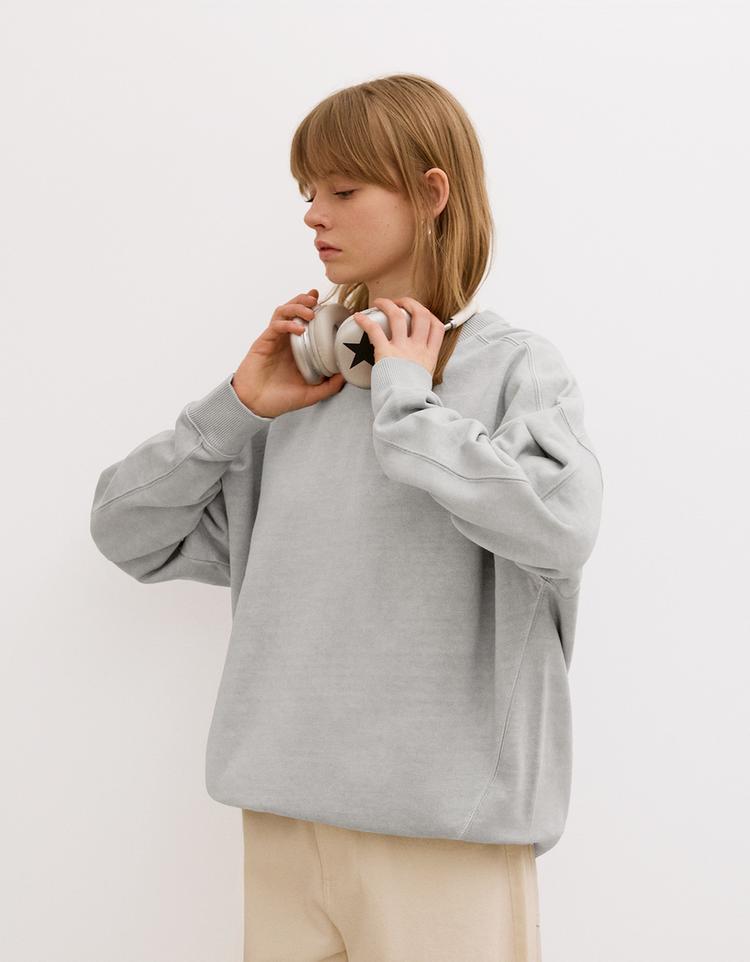 Kalın pamuklu sweatshirt