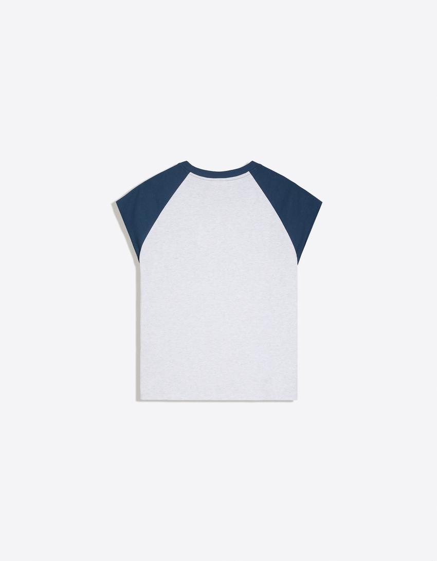 Short sleeve raglan T-shirt-Grey