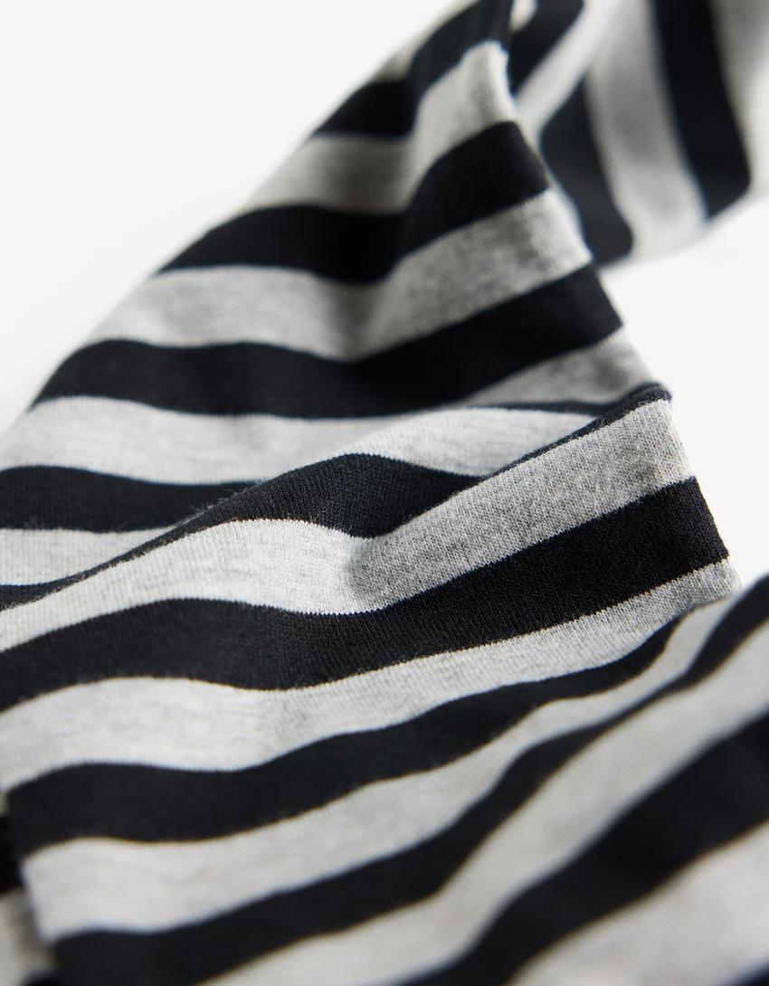 Bufanda extra larga print-Negro