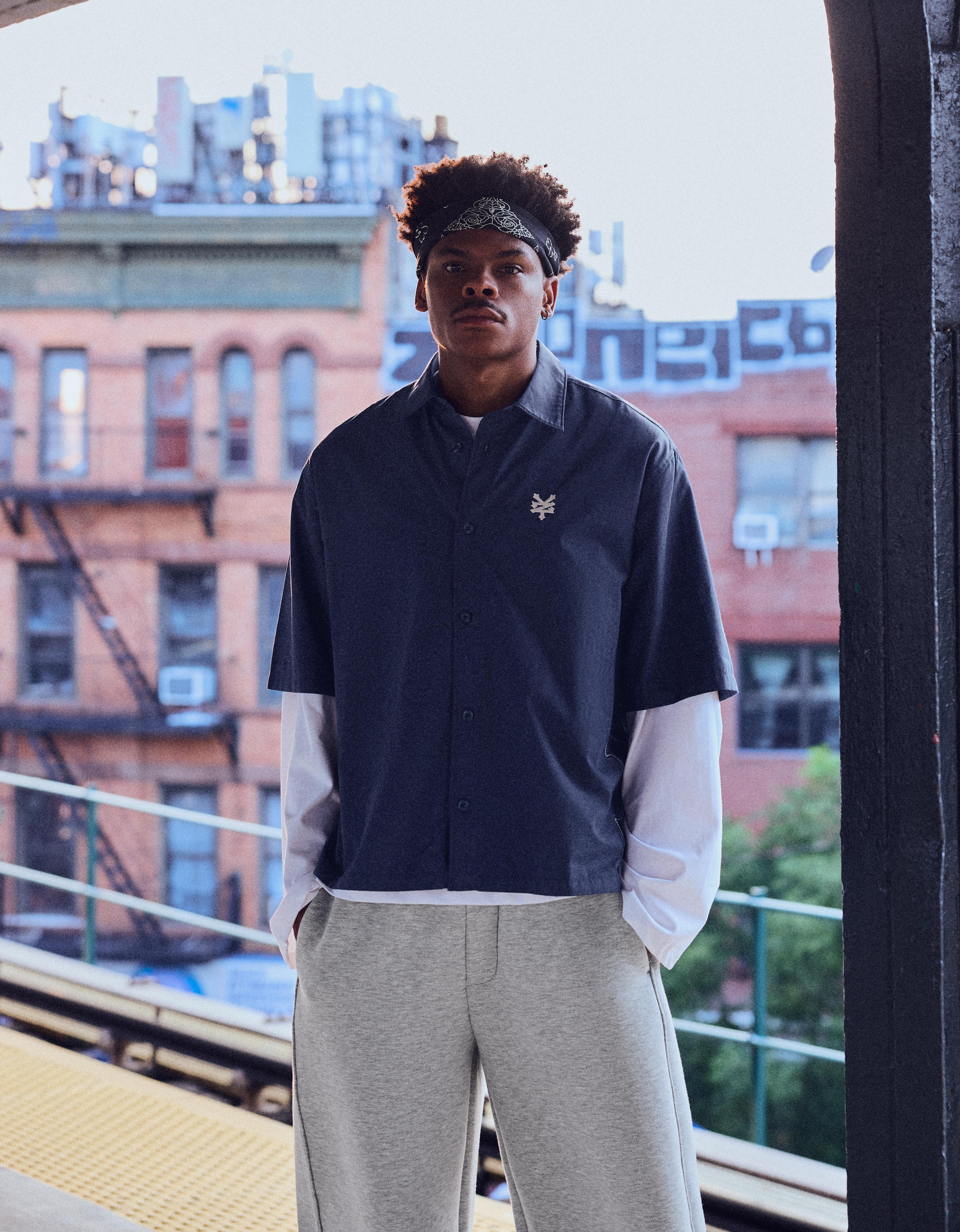 ZOO YORK short sleeve boxy shirt — Navy