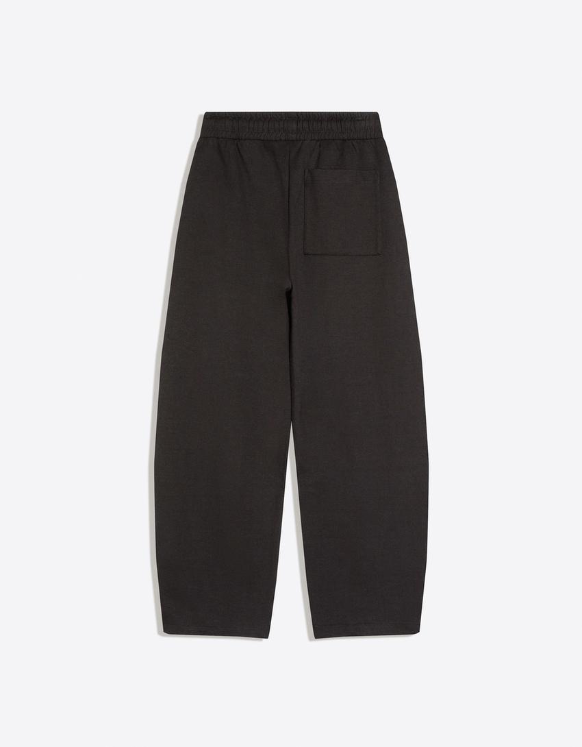 Interlock-Puffärmelhose-Schwarz