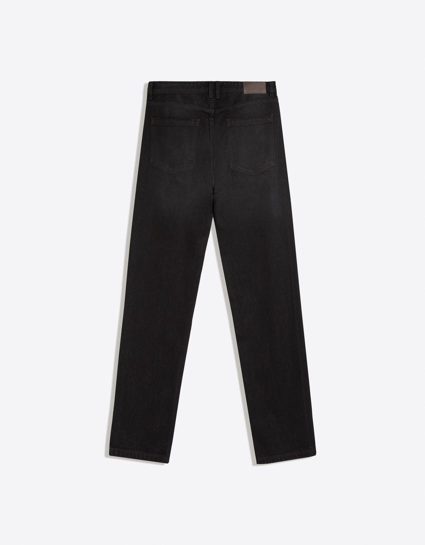 Straight-leg jeans-Black