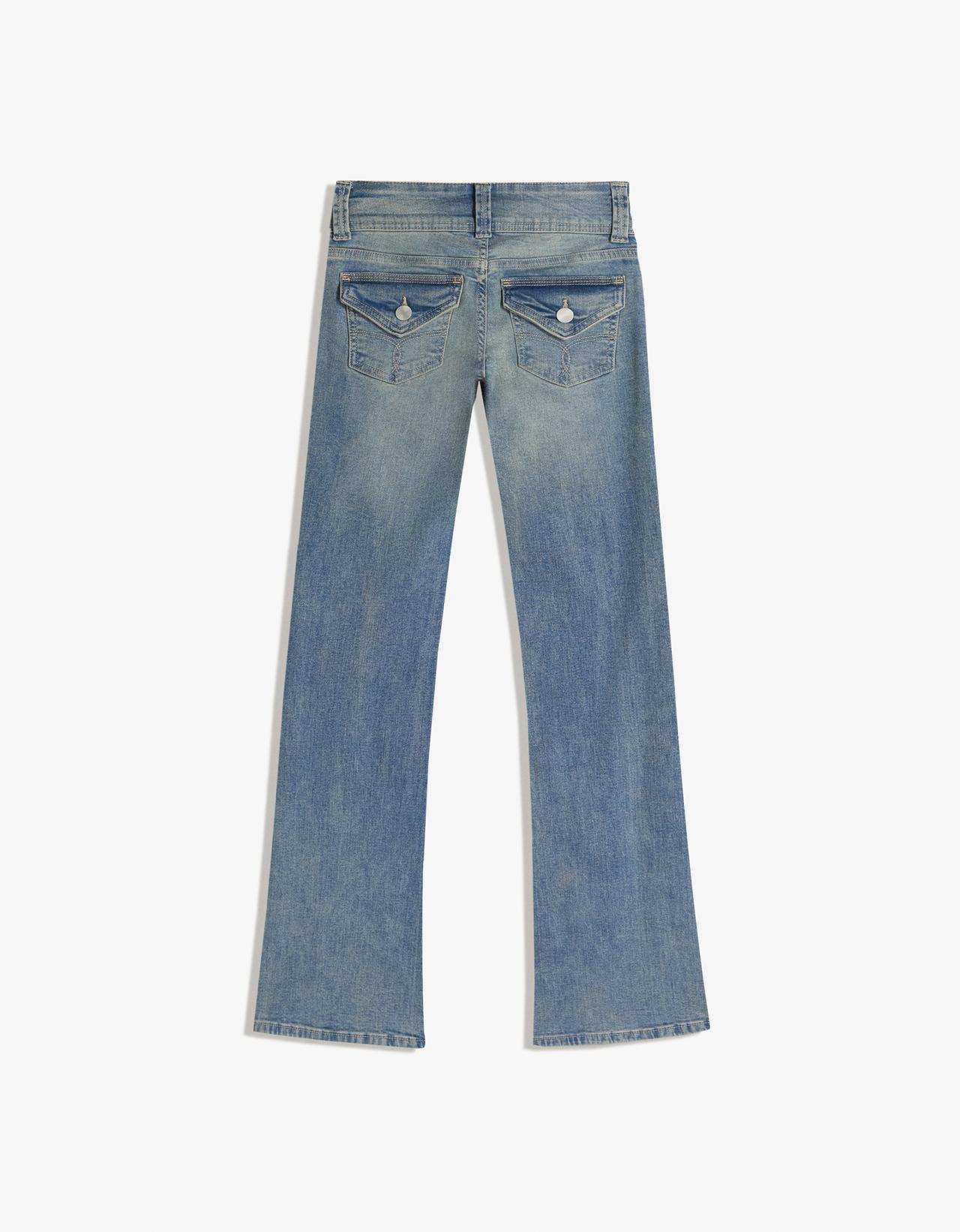 Low-rise boot-cut jeans — Light blue