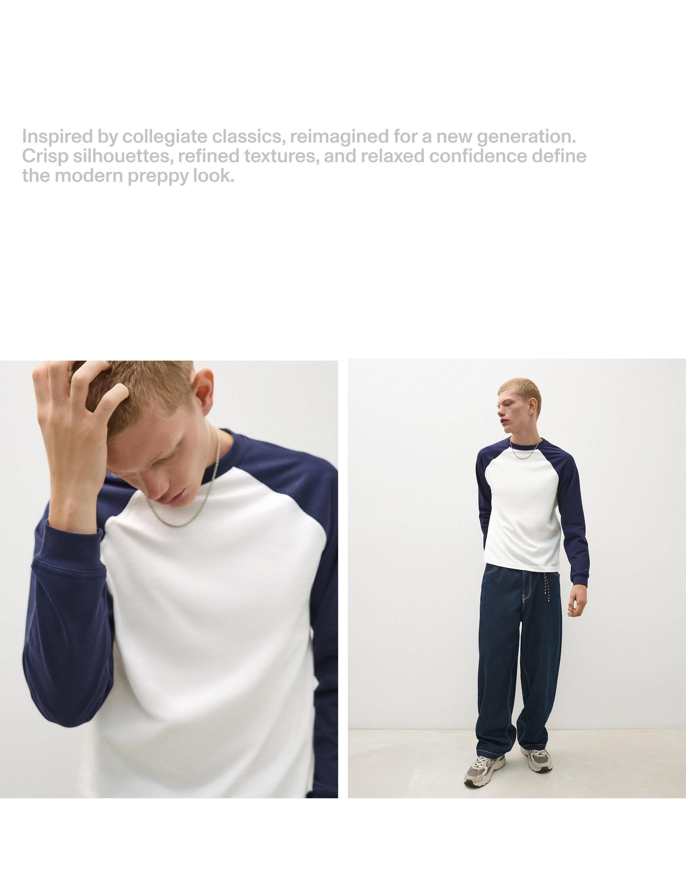 Long sleeve raglan T-shirt — Navy