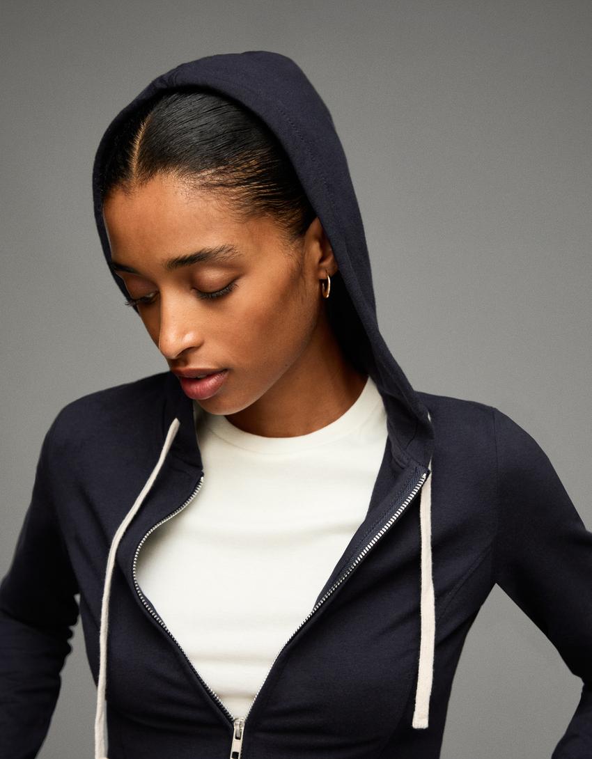 Zip-up hoodie-Navy-0