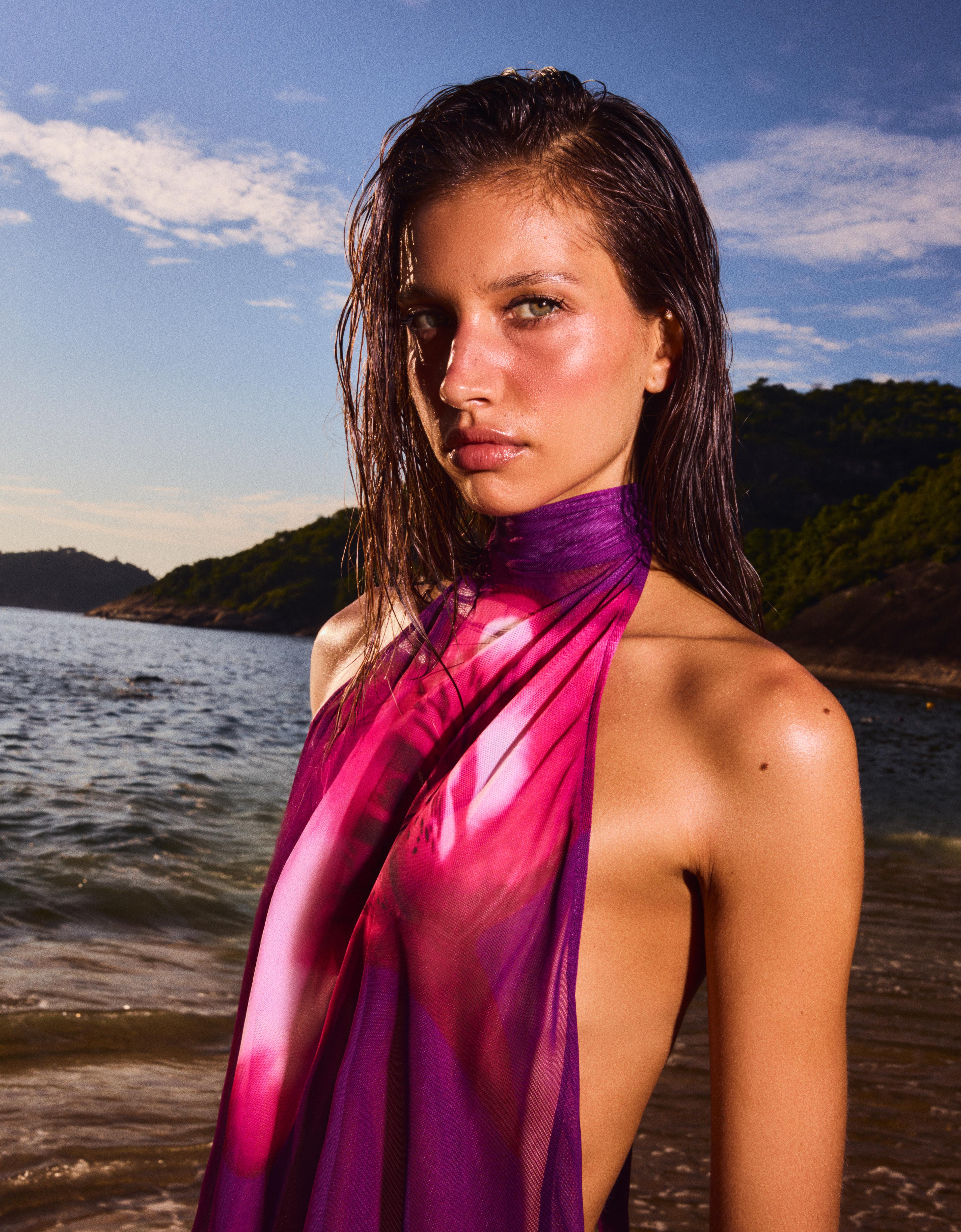 Sırt dekolteli file elbise - Görsel 15