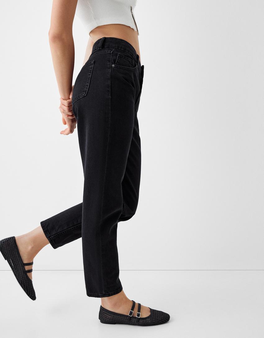 Jeans mom fit-Preto-3