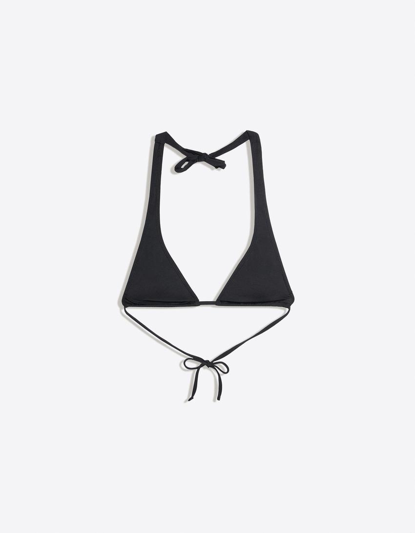Haut de bikini encolure américaine-Noir