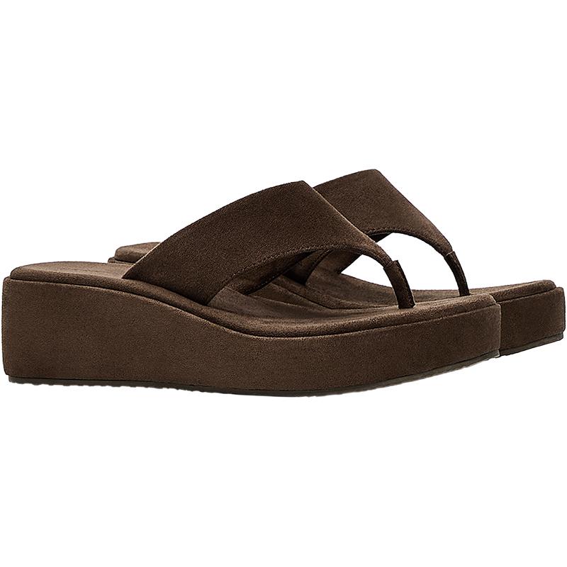 Thong flatform sandals — Brown