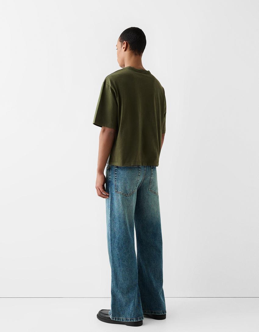 تيشرت كروب بأكمام قصيرة وطبعة-أخضر-1