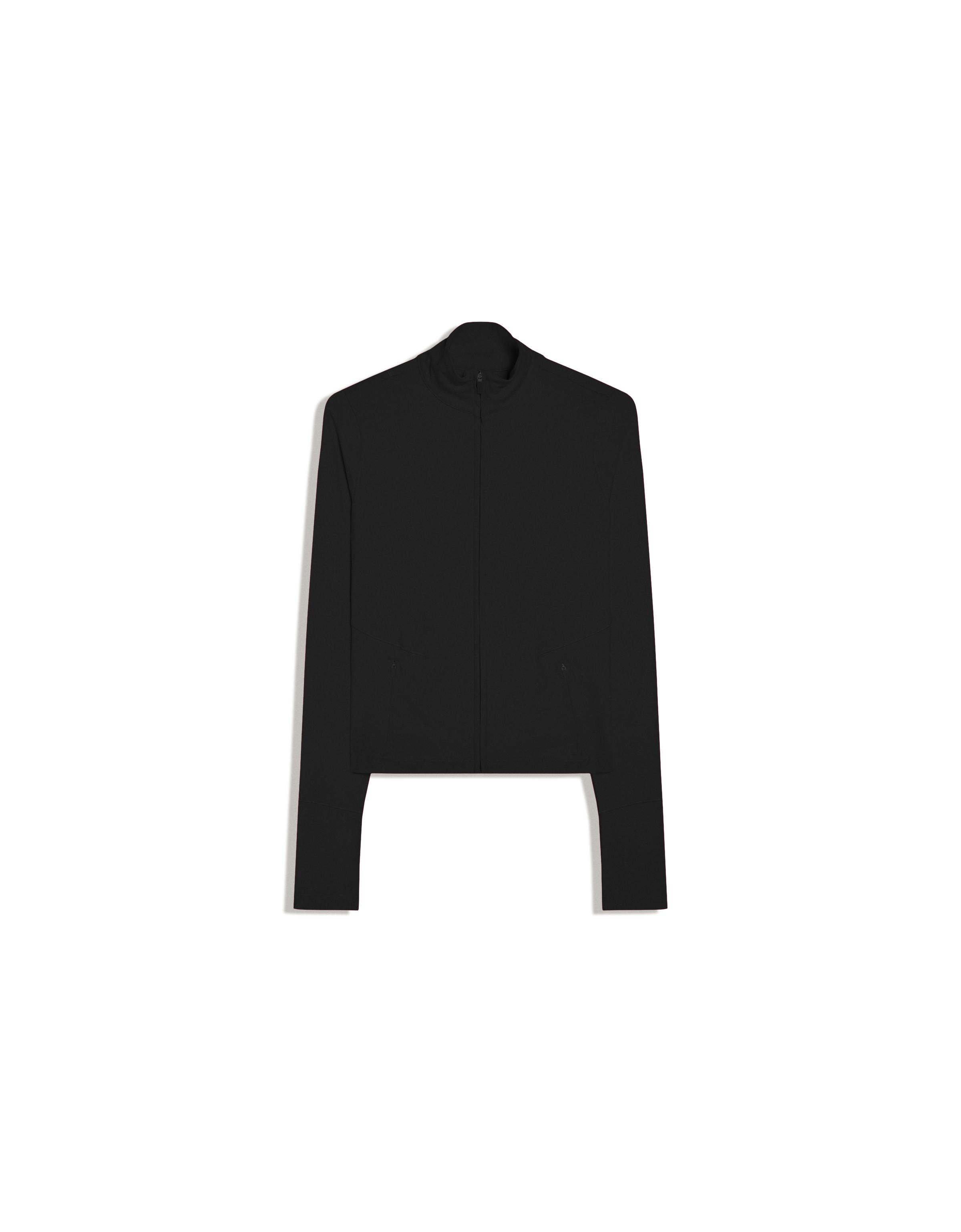 Technical fabric zip-up jacket Breathable & Quick Dry — Black