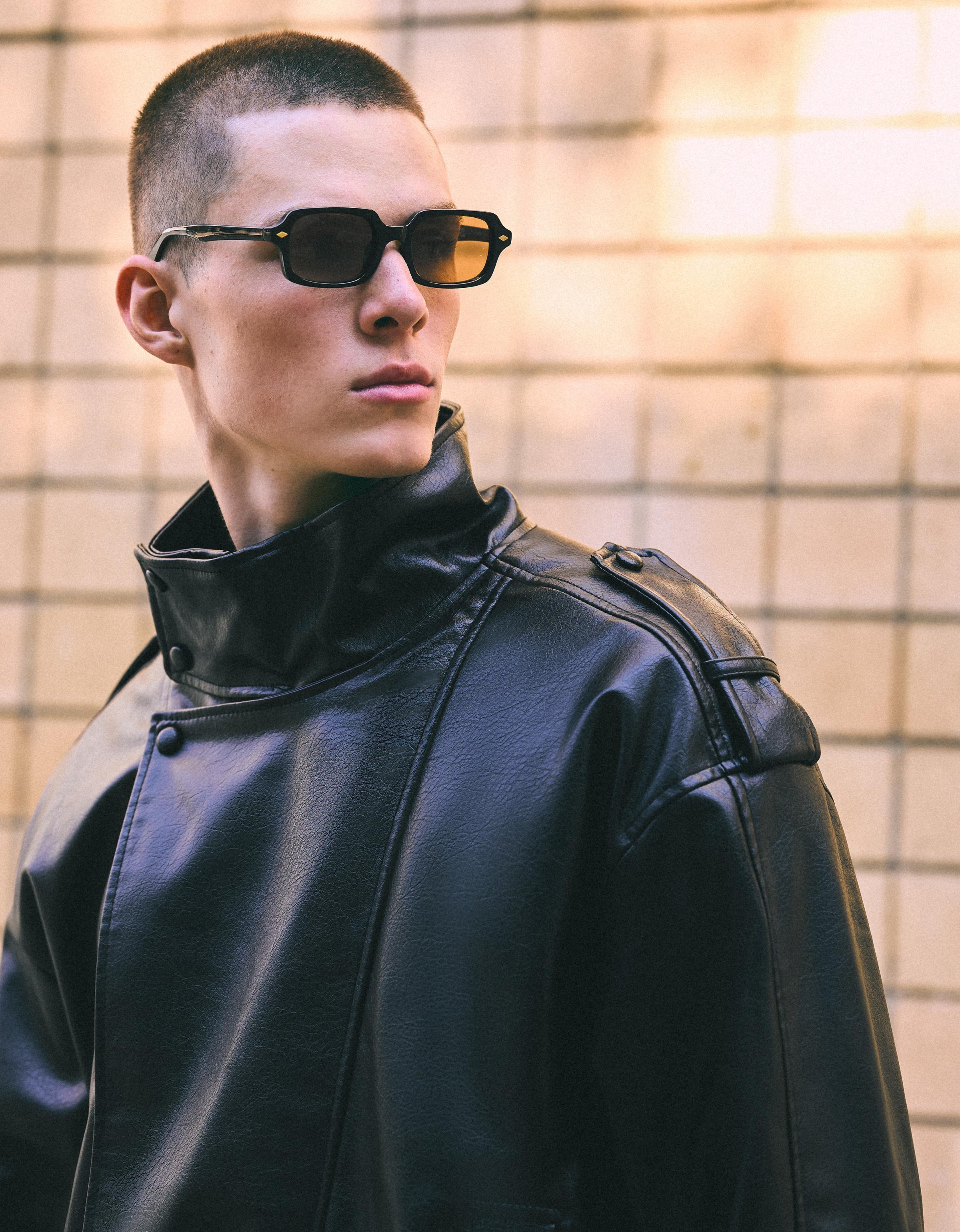 Leather effect jacket — Black