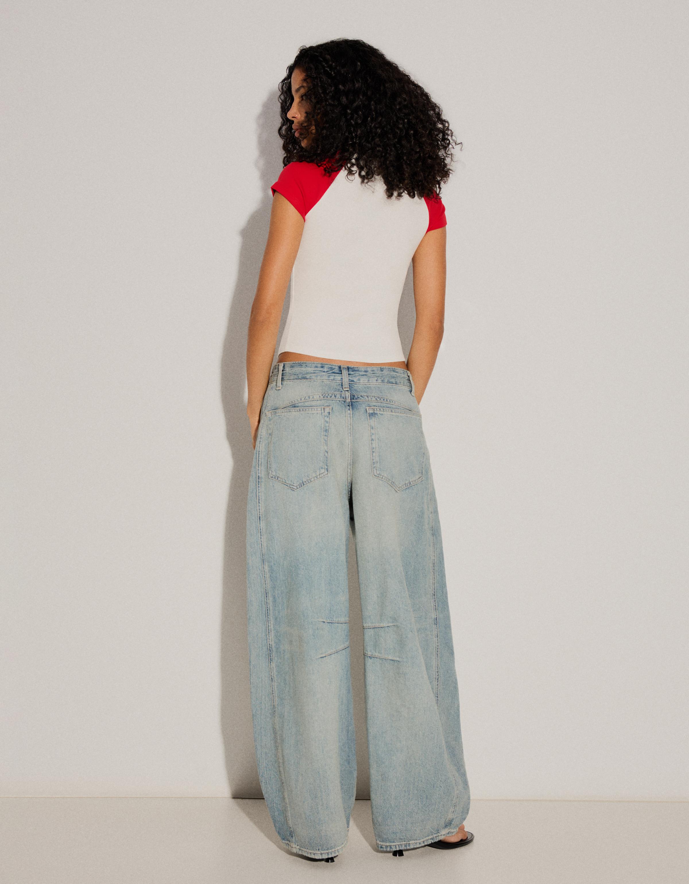 Bershka Barrel fit jean görsel 7