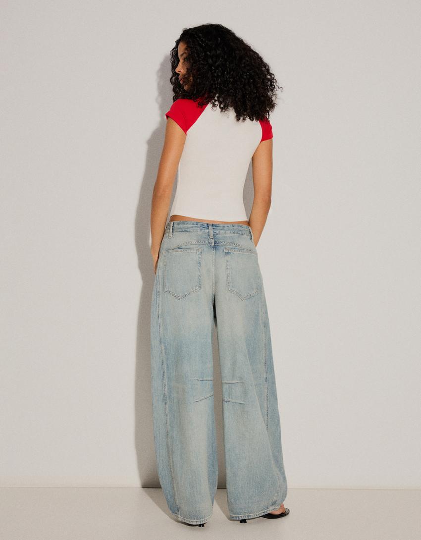 Jeans barrel-Azul lavado
