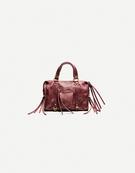 Worn-effect bowling bag with straps