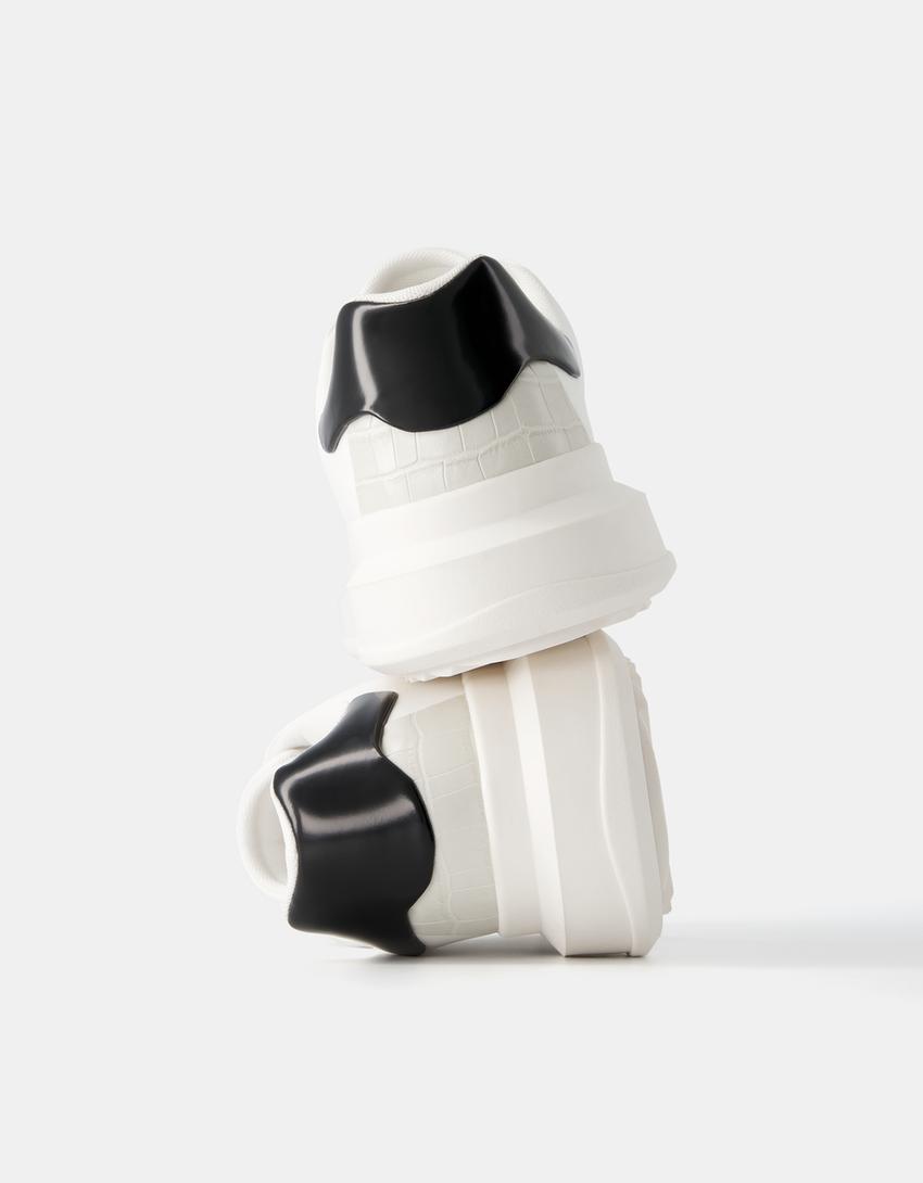 Sapatilhas volume pormenor gravação animal homem-Branco-4