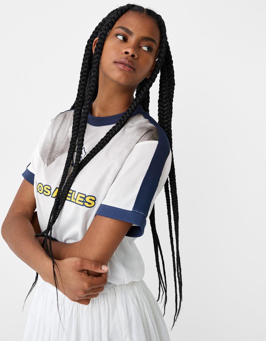 T-shirt technique LA Galaxy imprimé-Blanc-2