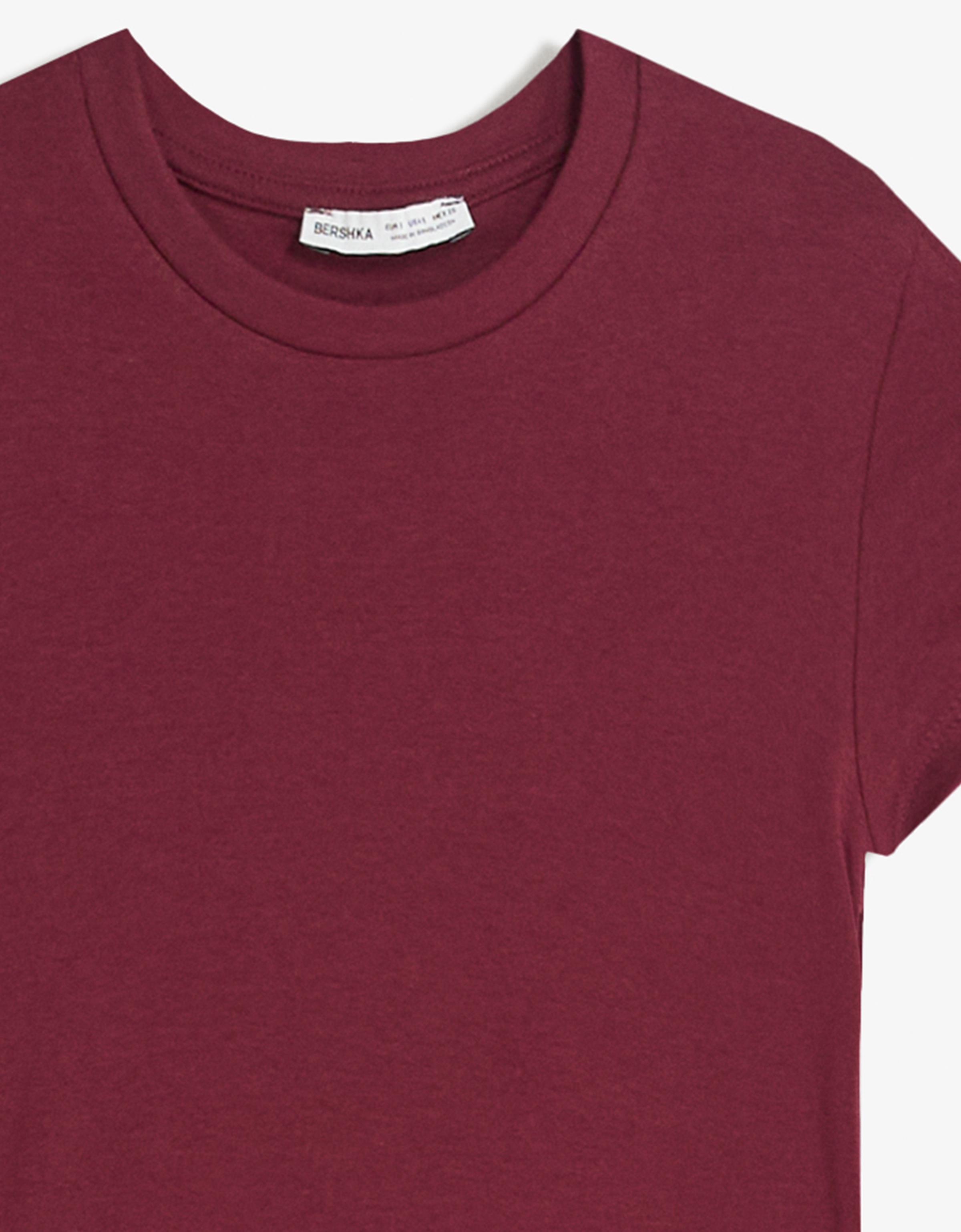 Short sleeve round neck T-shirt — Burgundy