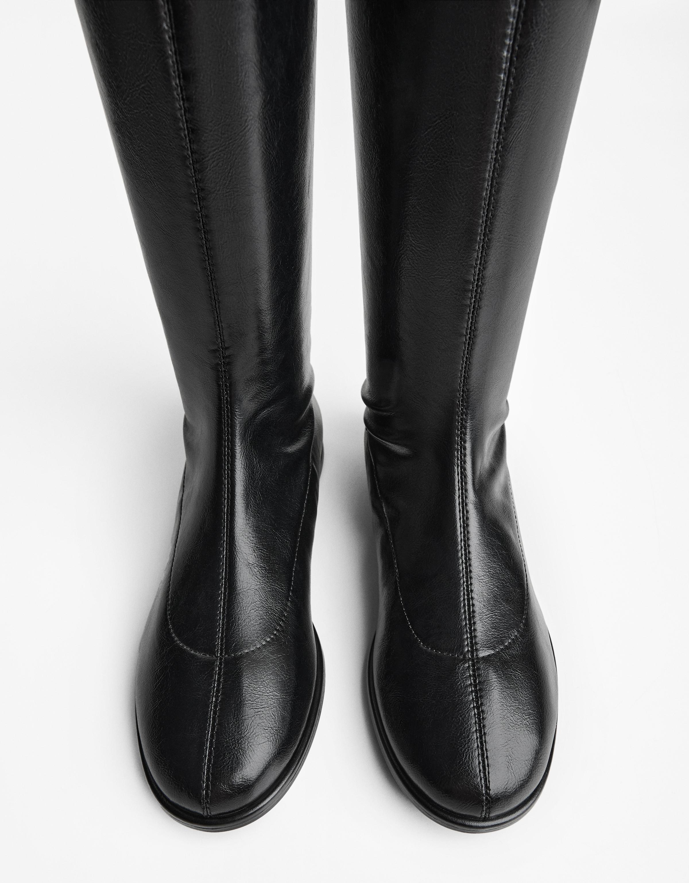 bottes en cuir plissé bershka