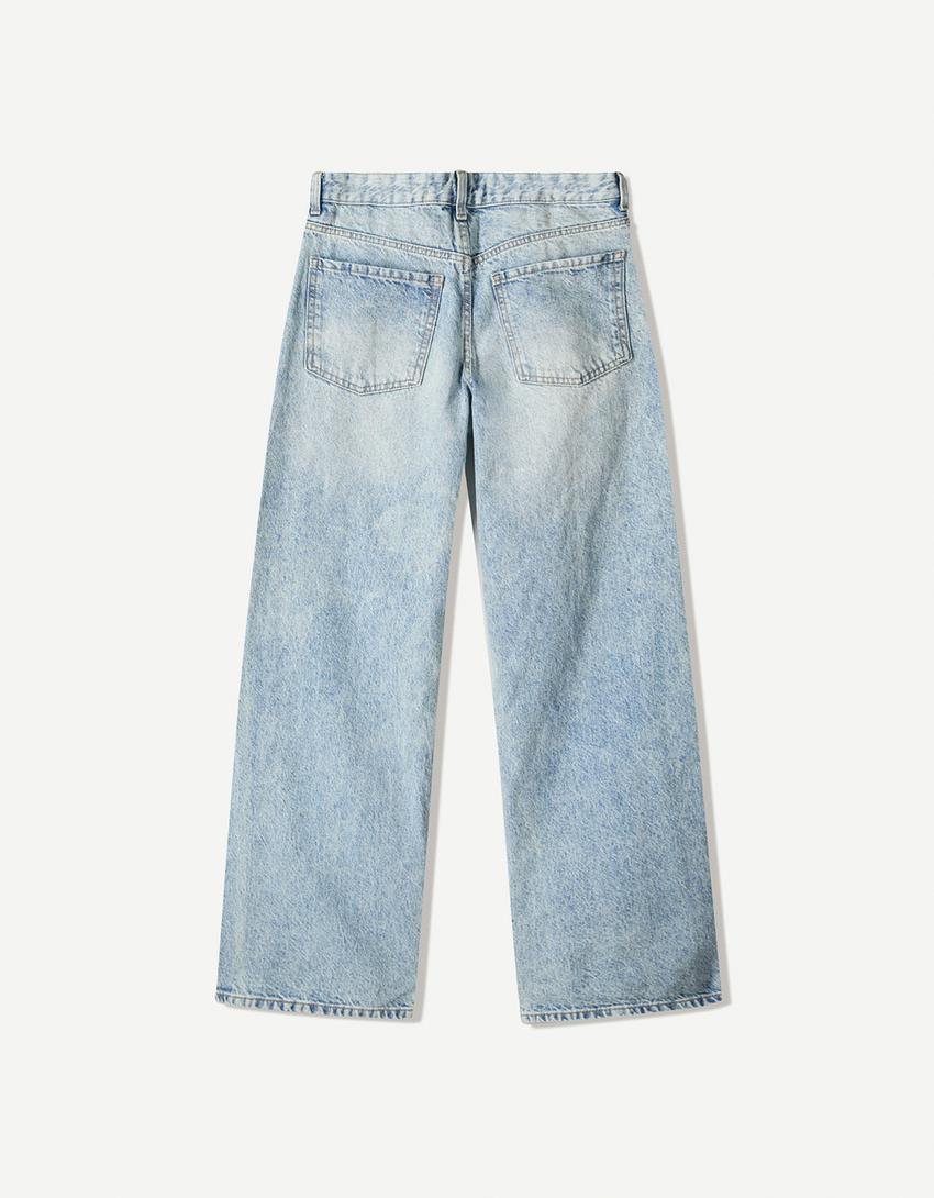 Ripped boyfriend jeans-Light blue-6