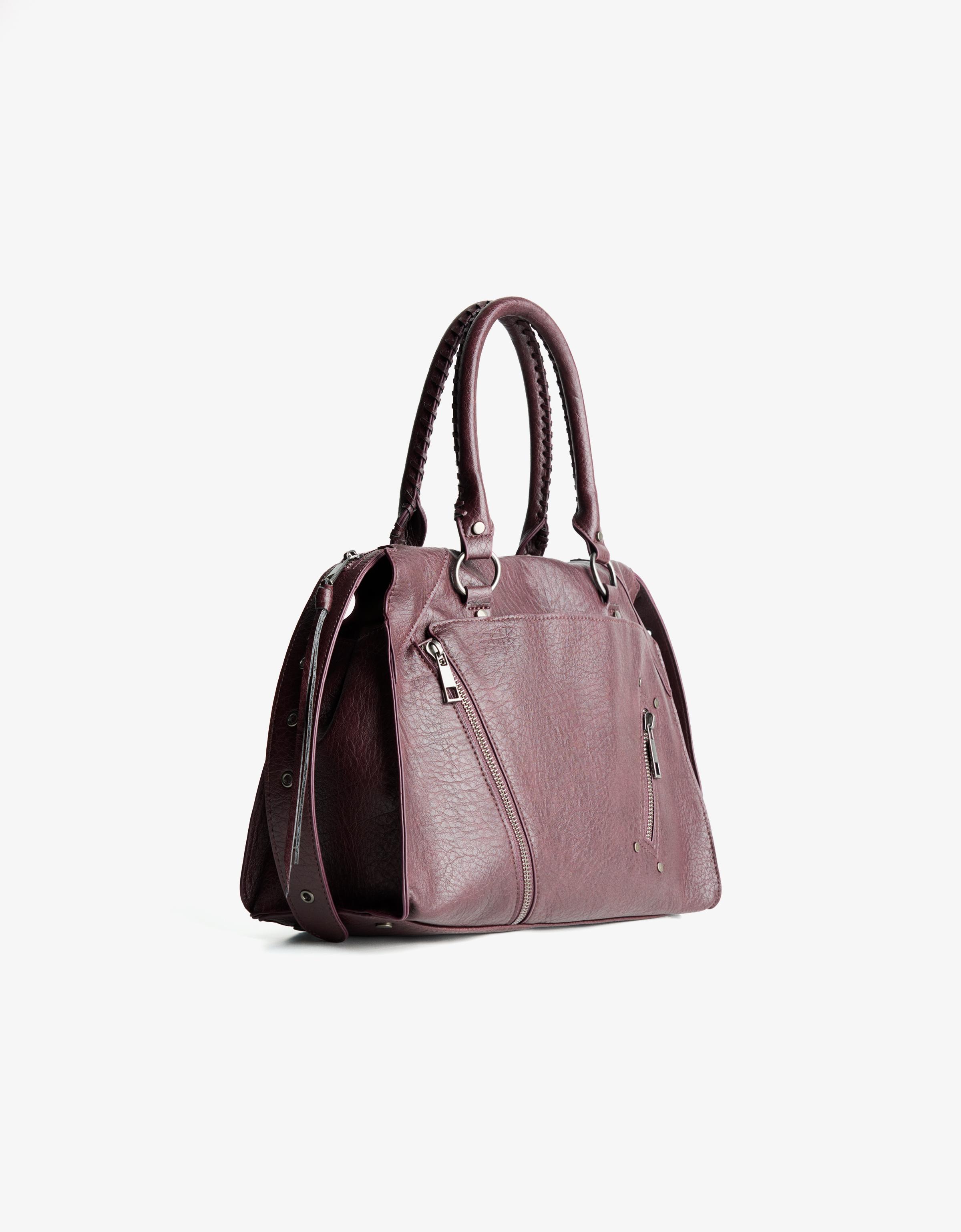 Bershka Aufgesetzte Tasche Damen Bordeaux