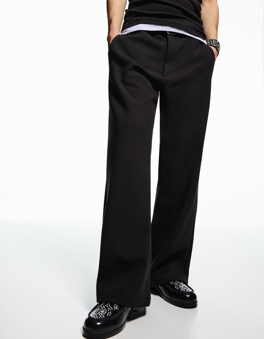 Pantaloni flare fit tailored fit-Nero
