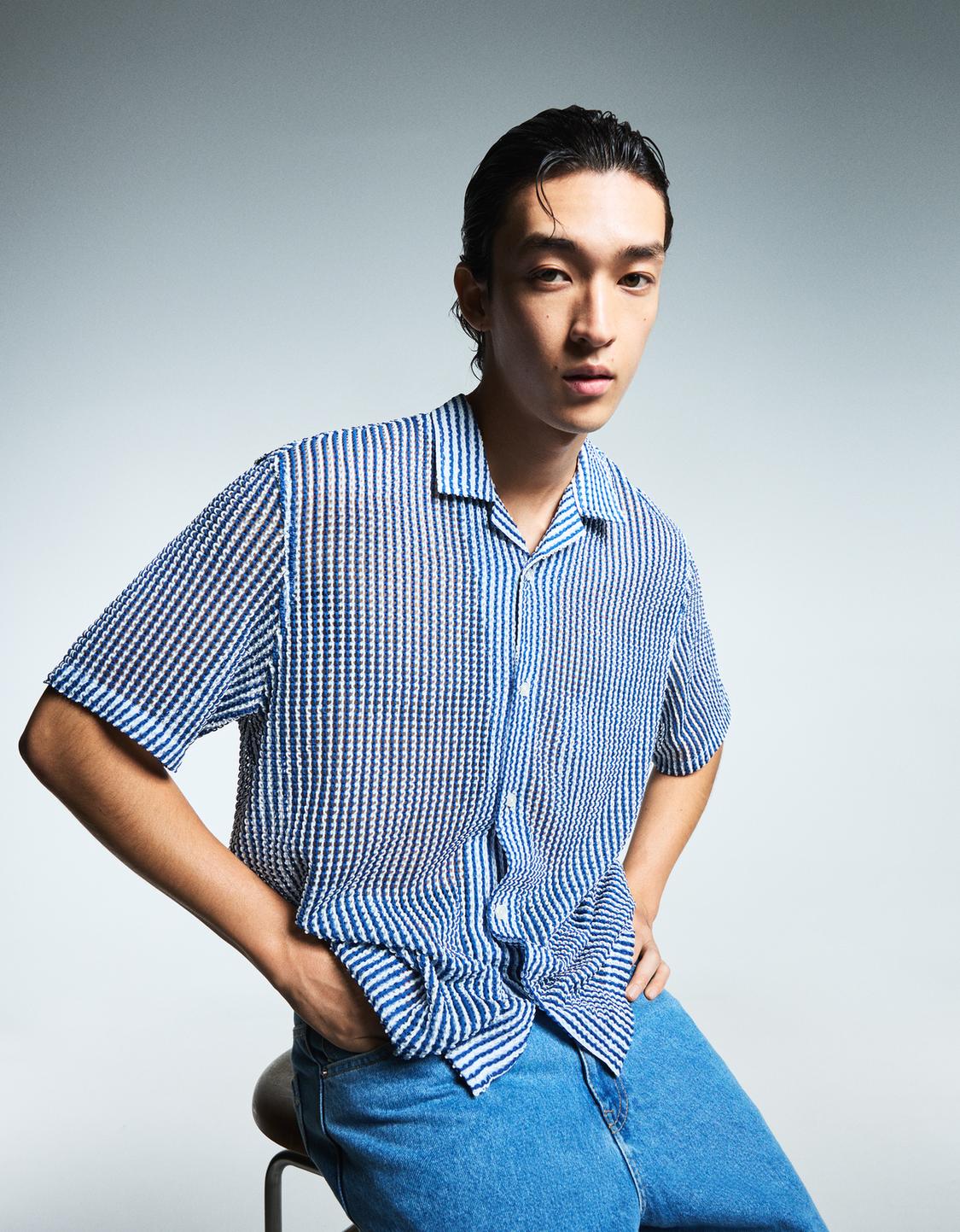 Striped short sleeve shirt