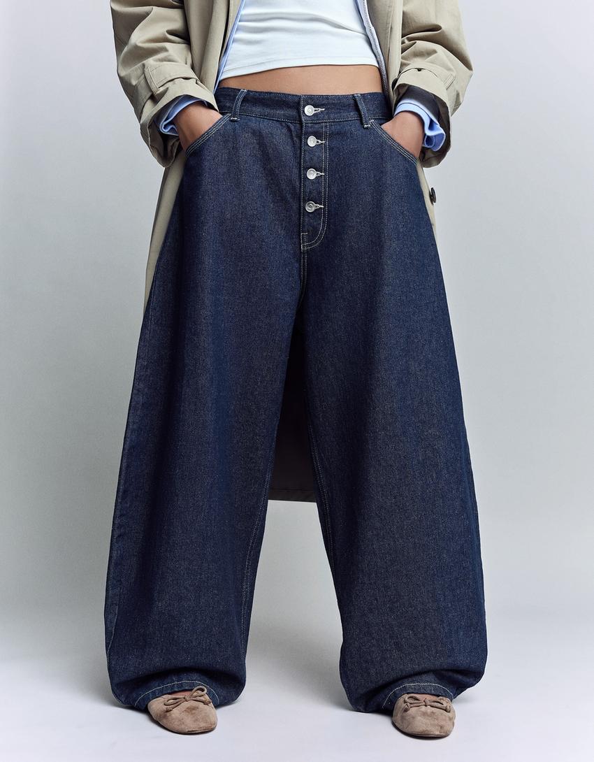Jeans barrel-Marino