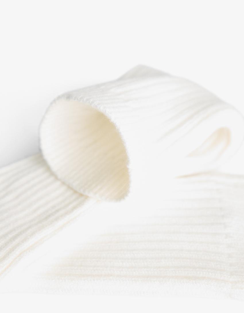 Ribbed leg warmers-Cream