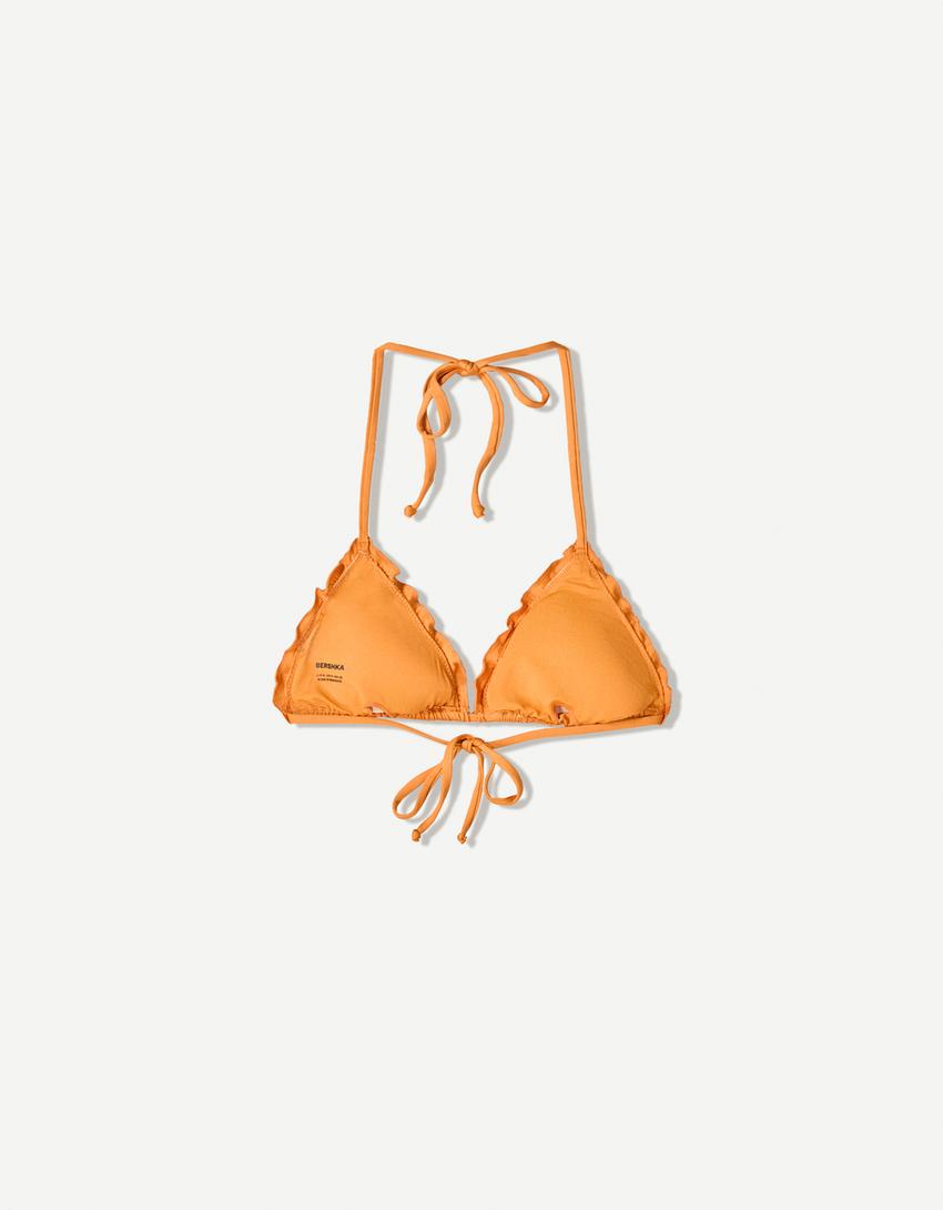 Bikini-Top mit Rüschen-Orange-4
