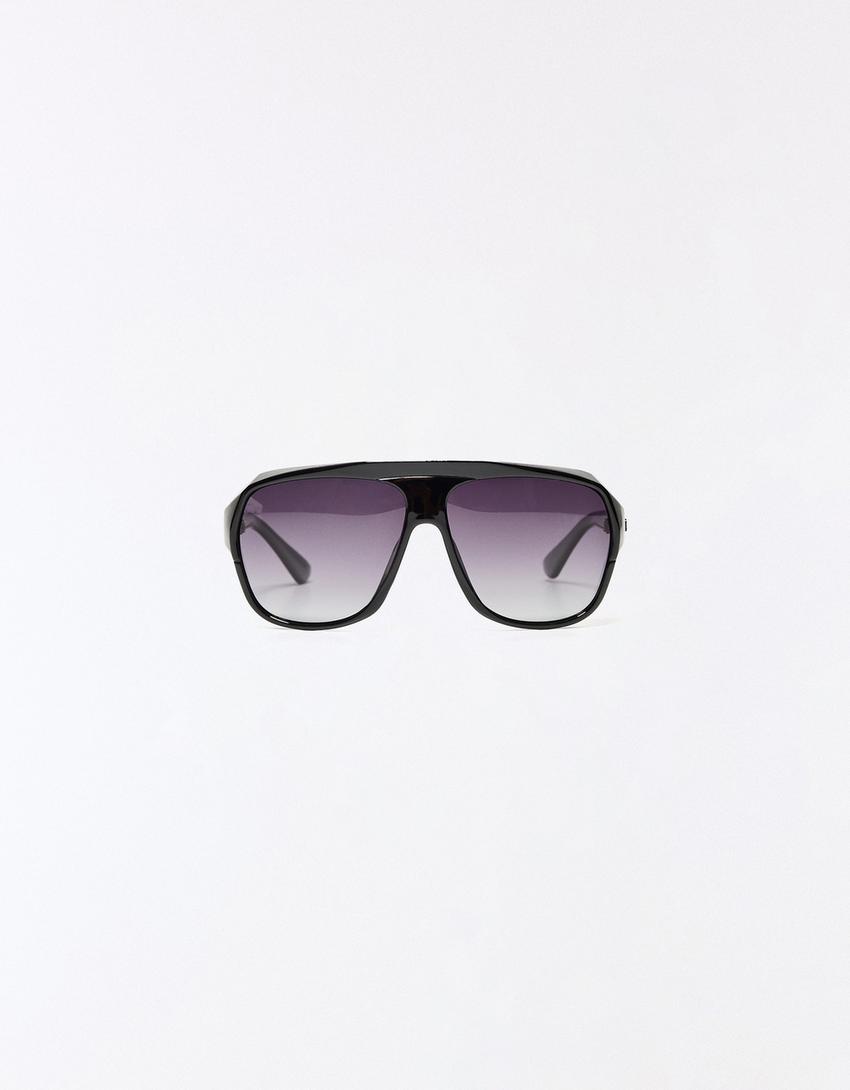 Occhiali da sole con montatura in resina-Nero