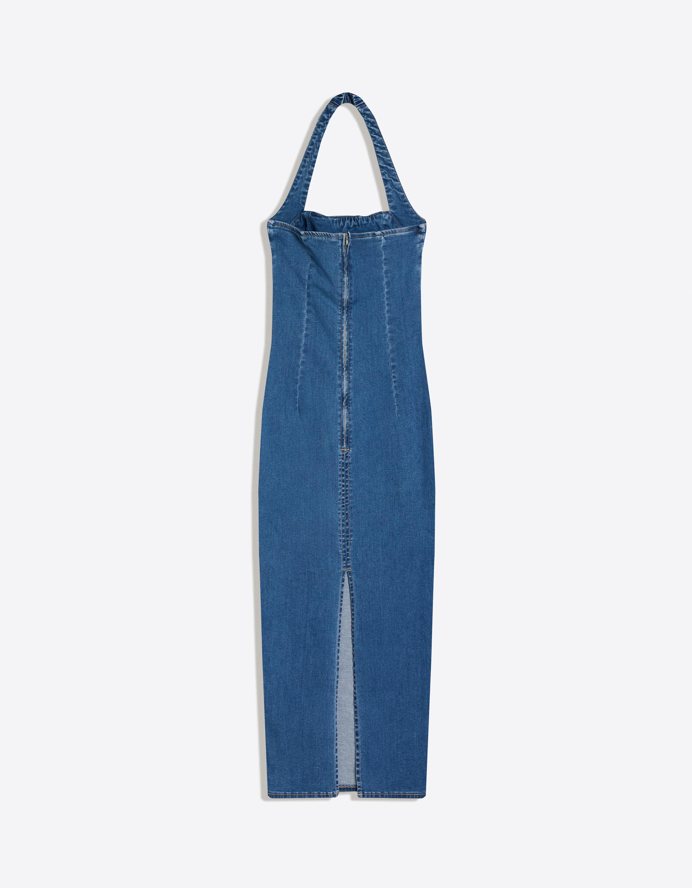Denim midi elbise - Görsel 11