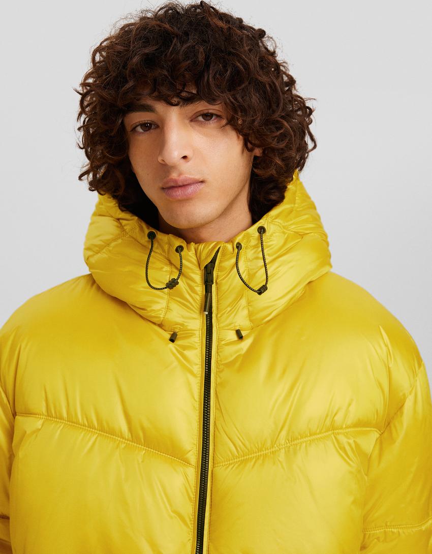 Shiny puffer jacket-Yellow
