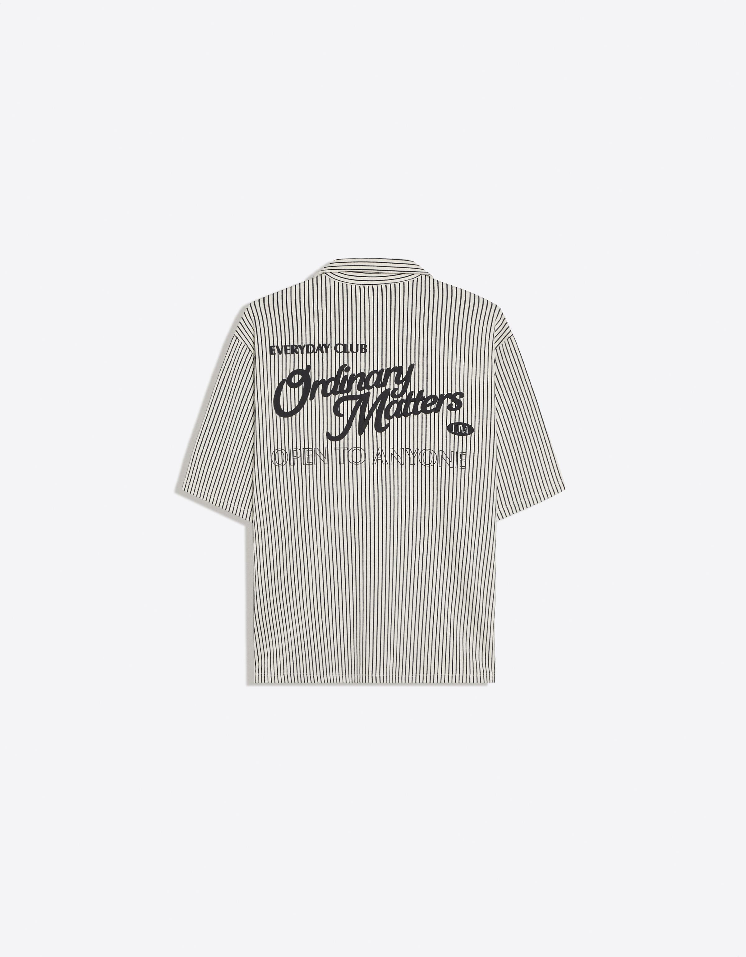 Short sleeve boxy print shirt — Navy