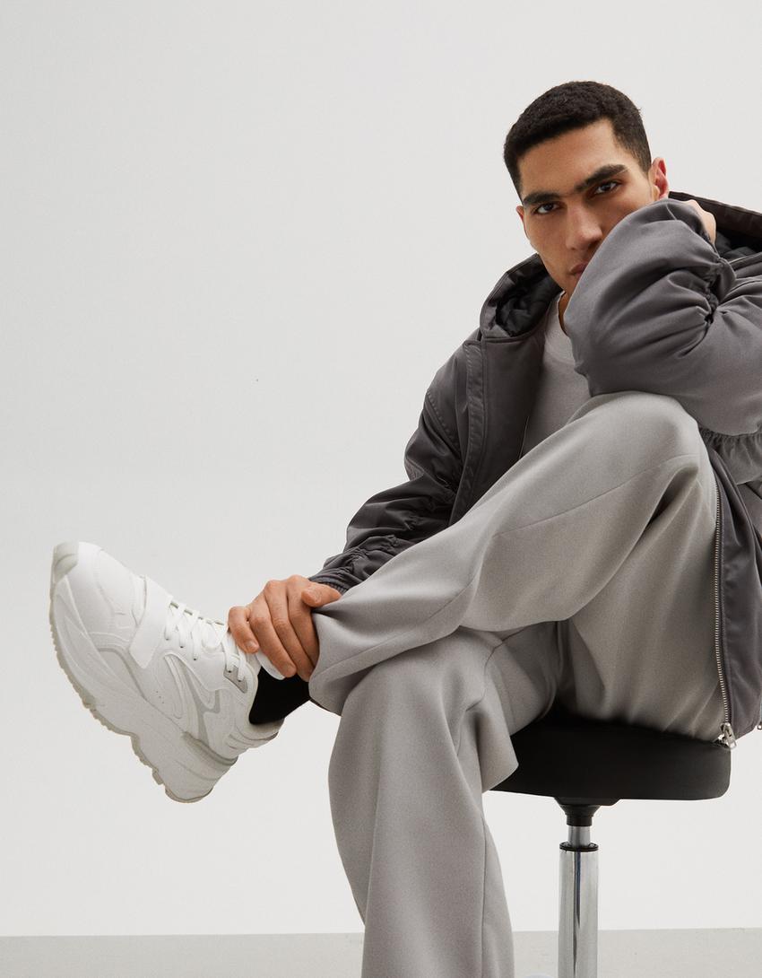 Sapatilhas volume sola XL pormenor tira homem-Branco-1