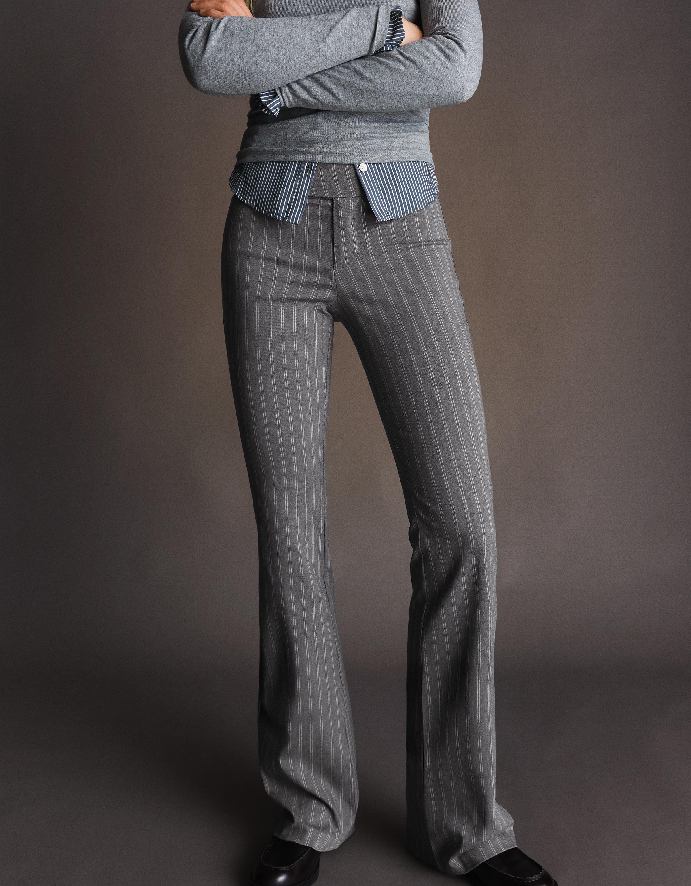 Bengaline flared trousers — Dark grey