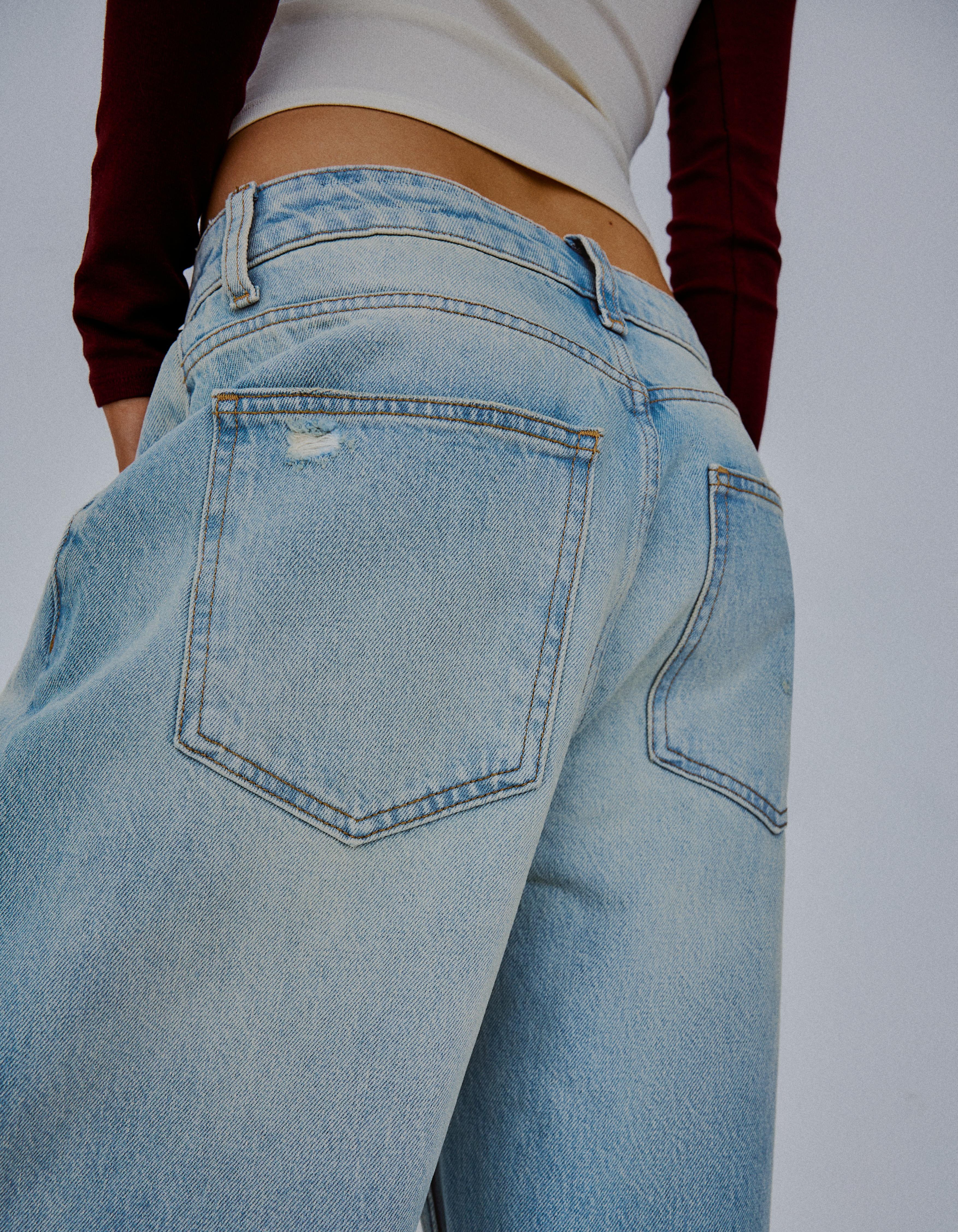Ripped loose fit jeans — Light blue